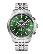 Swiss Military Klassische Chronographenuhr aus grünem Stahl - SM34107.04